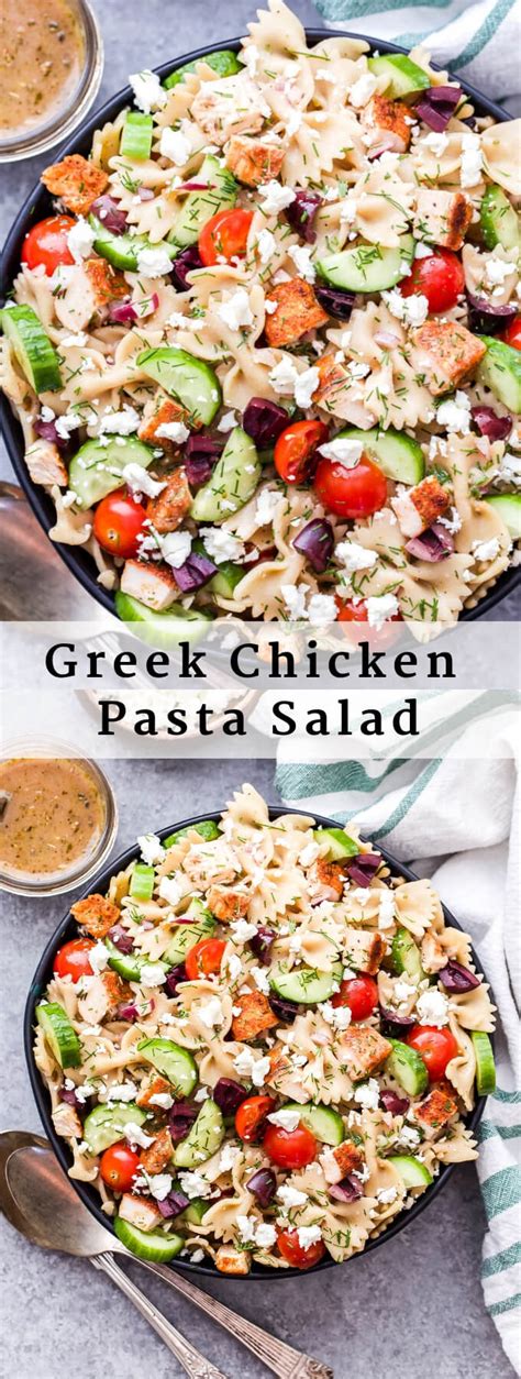 Blend cottage cheese and greek yogurt until smooth, stir into your noodles. Greek Chicken Pasta Salad - Recipe Runner