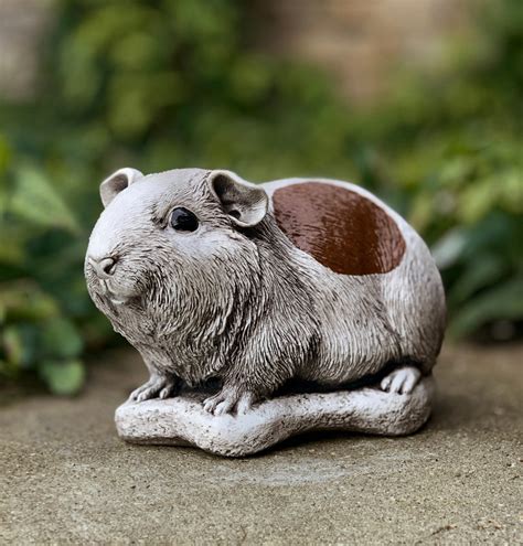 Guinea Pig Statue Concrete Animal Memorial Stone Hamster Figurine Home