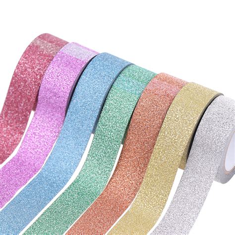 adhesive glitter washi tape stationery scrapbooking decorative adhesive tapes diy color masking