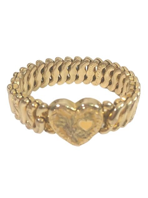 Small Heart Expansion Bracelet Retro Gold Filled Heart Flowers