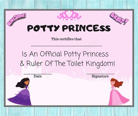 Potty Training Diploma Toddler Potty Certificate For Boys And Etsy