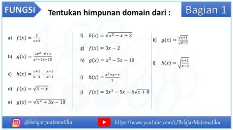 Belajar Matematika Menentukan Domain Fungsi Youtube