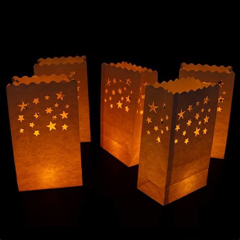 Lampioane Decorative Model Stelute Albe 25 Cm Set 5 Bucati Glowmania