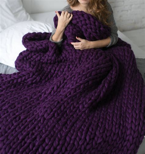 Giant Wool Blanket Giant Knit Blanket Chunky Blanket Chunky Etsy