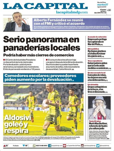 Periódico Diario La Capital Mar Del Plata Argentina Periódicos De