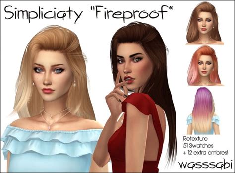 Simpliciaty Fireproof Hair Retexture At Wasssabi Sims The Sims 4 Catalog