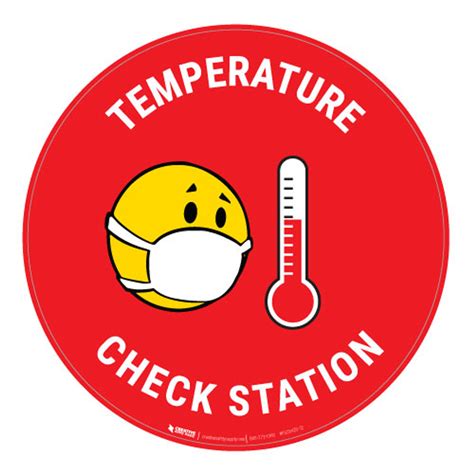 Stop Temperature Check Station Sign D6297 Stop Temperature Check