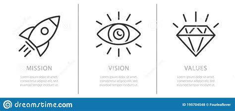 Simple Flat Icon For Visualisation Of Mission Vision And Values Of