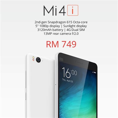 *updated on 10 august 2018. Xiaomi Mi4i Price Malaysia