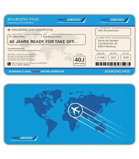 Neben einem flugticket preisvergleich von über 550 airlines erhalten sie außerdem wichtige informationen zum ticket. Einladungskarten Flugticket Geburtstag Ticket Einladung ...