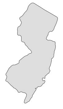 New Jersey Map Outline Printable State Shape Stencil Pattern