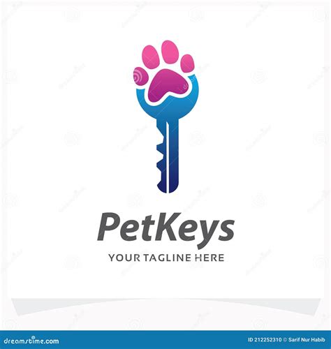 Pet Keys Logo Design Template Stock Vector - Illustration of padlock