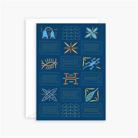 African Nsibidi Symbol Card Set Indigo Blue Set Of 10 Etsy