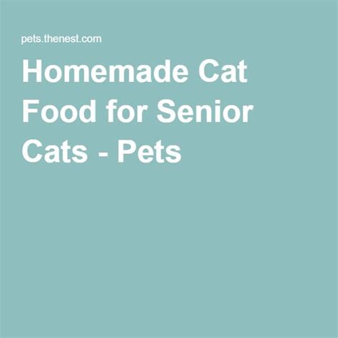 This recipe uses mostly organic ingredients and does not include. Homemade Cat Food for Senior Cats | Homemade cat food, Cat ...
