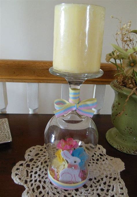 Wine Glass Candle Holder Easter Wine Glass Candle Holder Candle