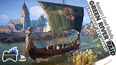 Assassin S Creed Valhalla Green River Raid Longship Set Gameplay