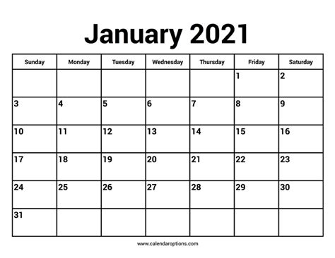 Images Of January 2021 Calendar The Convenient Design Will Show All