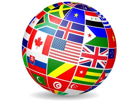 Cfloating Globe Covered With World Flags Stock Vector Illustration Of