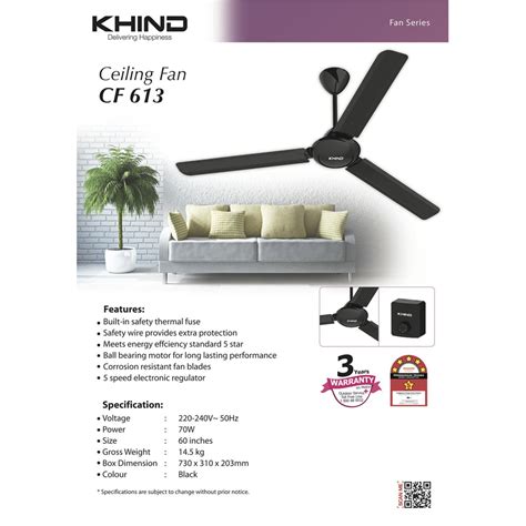 This kdk fan has a canopy cover which is 292mm in length; KHIND CF613 Ceiling Fan Black (end 2/25/2023 12:00 AM)