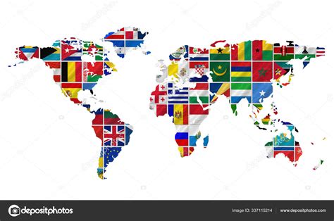 complete set flags world sorted alphabetically official colors stock illustration by