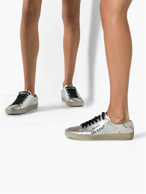 Bloomingdale's like no other store in the world. Saint Laurent Silver Court Classic Leather Sneakers ...