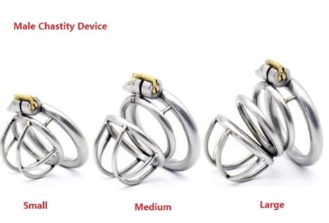 3 size man male chastity restraint penis cage dungeon lock cuckold slave device ebay