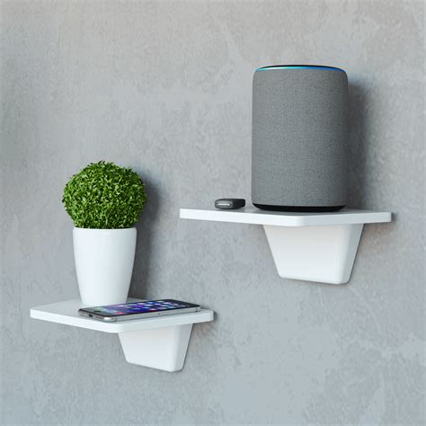 Mini Tag White Small Floating Shelf Set Of 2 Shelves For Wall With