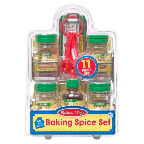 Baking spice set melissa & doug seasoning set melissa & doug breakfast caddy set melissa & doug sweet toppings set spice up any meal with this wonderful array of a chef's favorite toppings! Pretend play 11-piece baking spice set • Includes spices ...