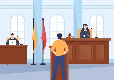 Sala Do Tribunal Com Advogado Júri Testemunha Ou Juízes E Martelo Do Juiz De Madeira Na
