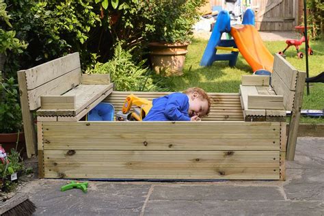 Sandpit Ideas For Small Gardens Wooden Sandpit With Lid Sand Pit