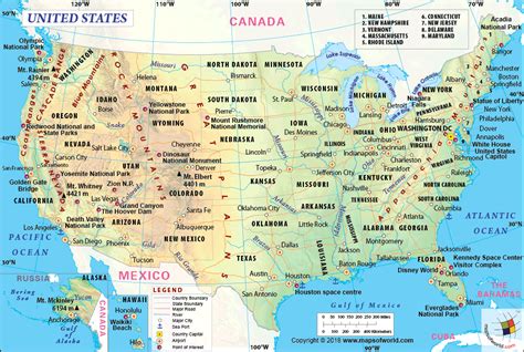 Us Map Map Of The United States Of America Labeled United States Map