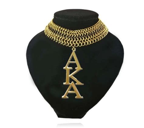 Aka Gold Mesh Chain Necklace In 2020 Alpha Kappa Alpha Necklace Mesh