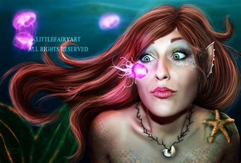 Funny Mermaid By Littlefairyart On Deviantart