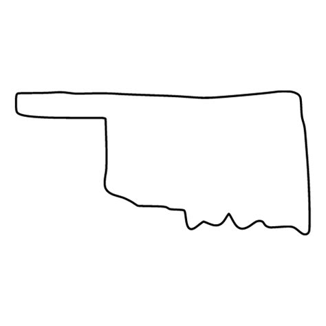 Oklahoma Map Outline Printable State Shape Stencil Pattern