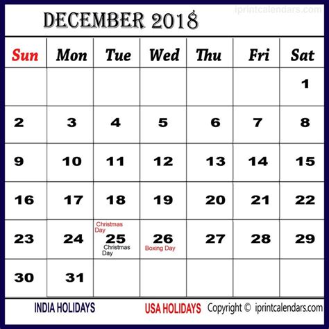 December 2018 Calendar With Holidays South Africa Calendar Printables