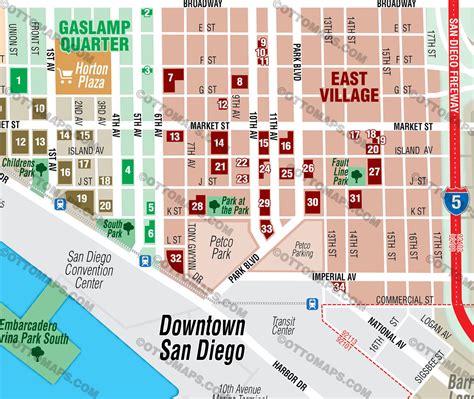 Downtown San Diego Community Map Otto Maps