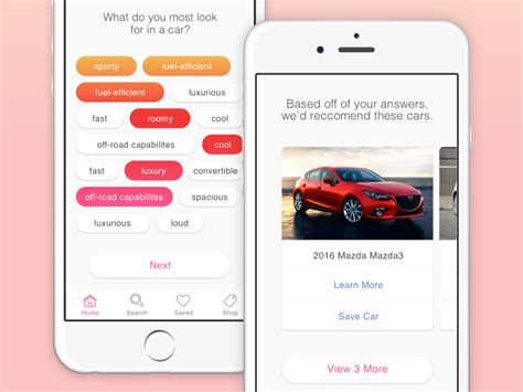 Car Recommendation App Wip By Matt Zelazo On Dribbble