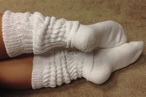 Tamara Slouch Socks Extra Long Thick Ribbed Leg Warmer Style White One Size Slouch Socks Leg