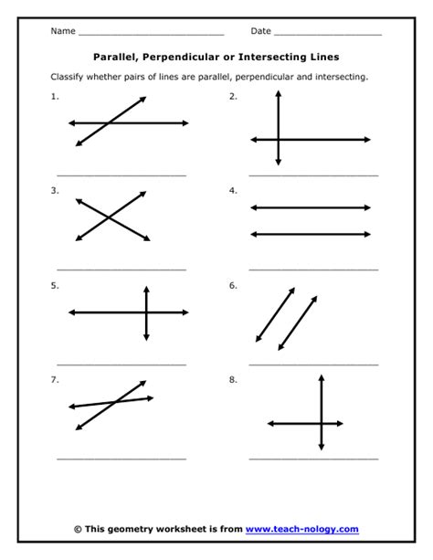Parallel And Perpendicular Lines Worksheet Algebra 1