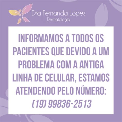 Dra Fernanda Lopes Dermatologia Blog Mudança De Número