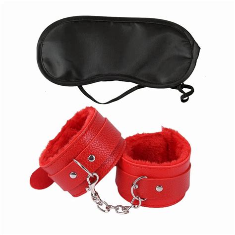2pcsset Pu Leather Sex Handcuffs With Eye Mask Sex Toys For Couples