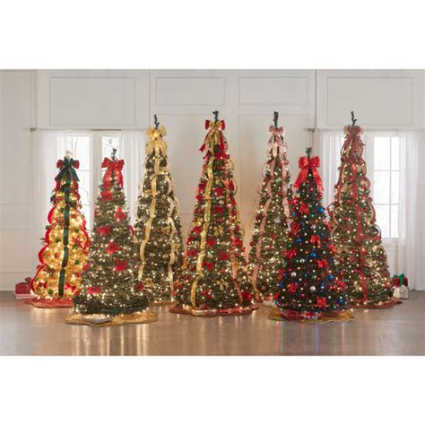 Fully Decorated Pre Lit 6 Ft Pop Up Christmas Tree Brylane Home