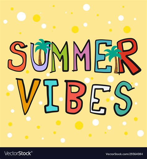 Summer Vibes Word Colorful Royalty Free Vector Image