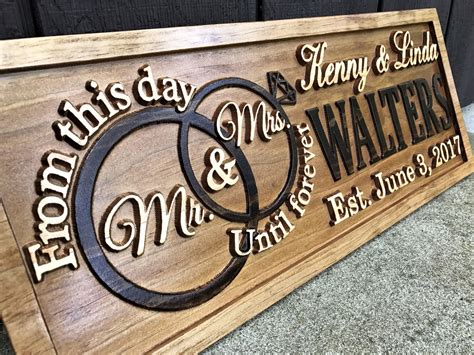 Mr And Mrs Sign Wooden Wedding Signs Wood Wedding T Custom