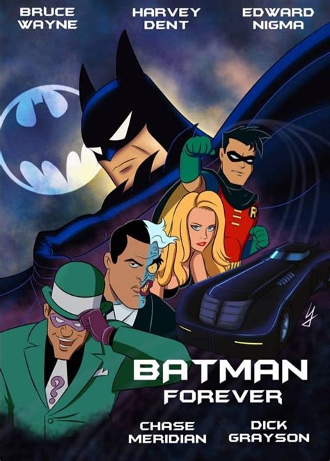 An Artistic Poster For The Film Batman Forever Depicting The