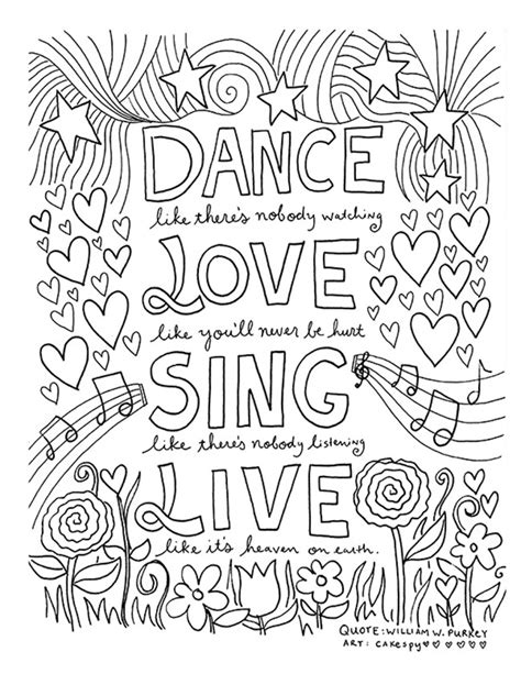 Inspiring Quote Coloring Page For Adultsfree Printables Coloring Home