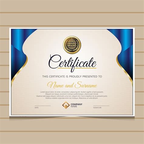 Premium Vector Elegant Gold Diploma Certificate Template