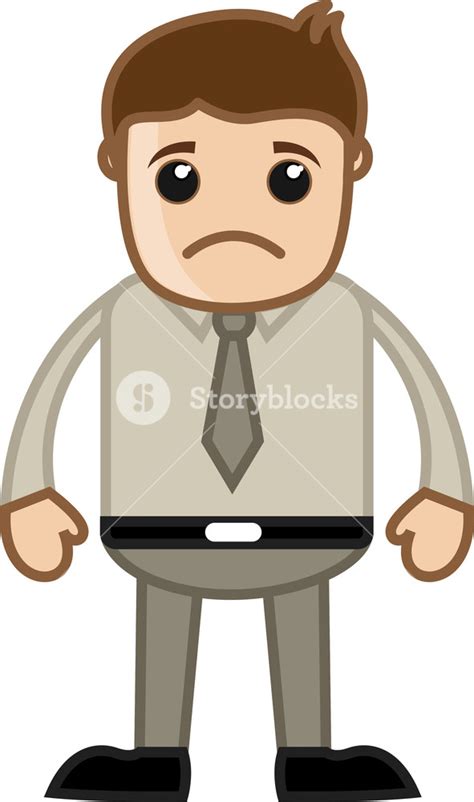 Sad Sales Man Business Cartoon Character Vector Royalty Free Stock