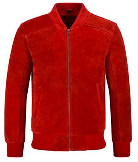Classic Bomber 70s Red Suede Jacket Men Jackets Expert