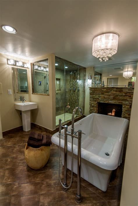 60 Primary Bathrooms With A Fireplace Photos Traditional Bathroom